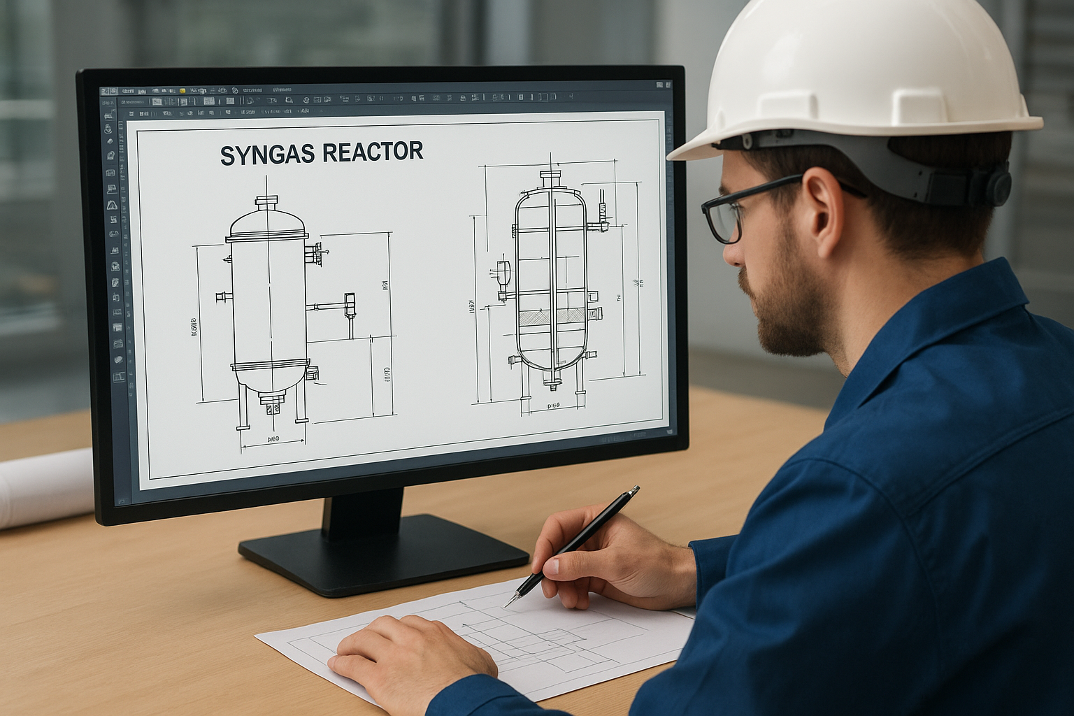 Karbon bazlı yakıtları syngas'a dönüştüren syngas reaktörü